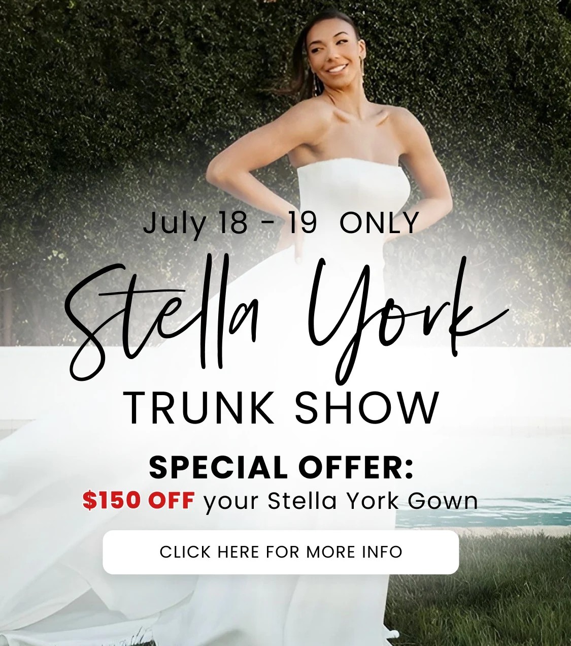 Model wearing Stella York 8091 bridal gown, mobile banner