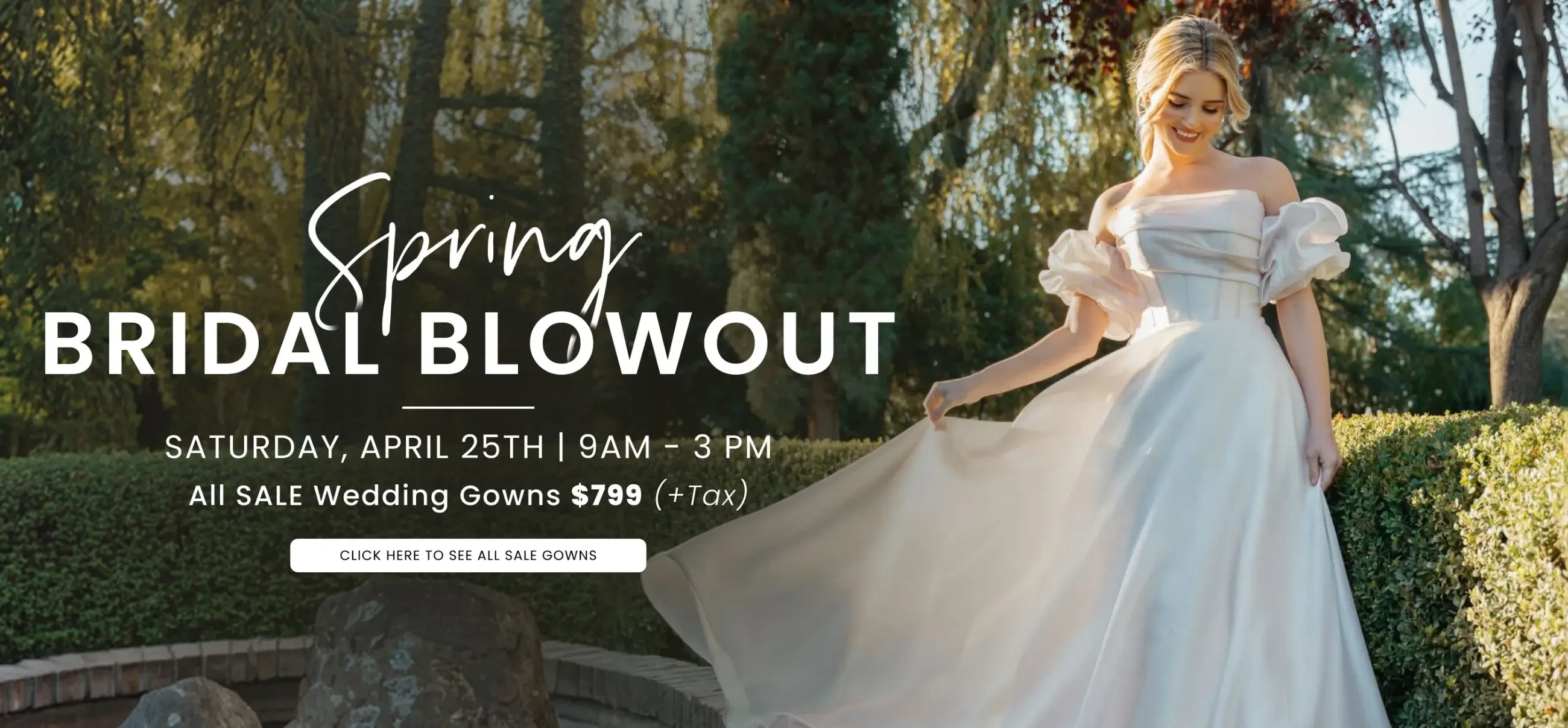 Spring Bridal Blowout Sale Desktop Banner