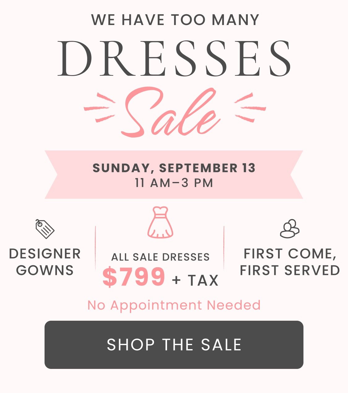 dress sale september 13, 2026